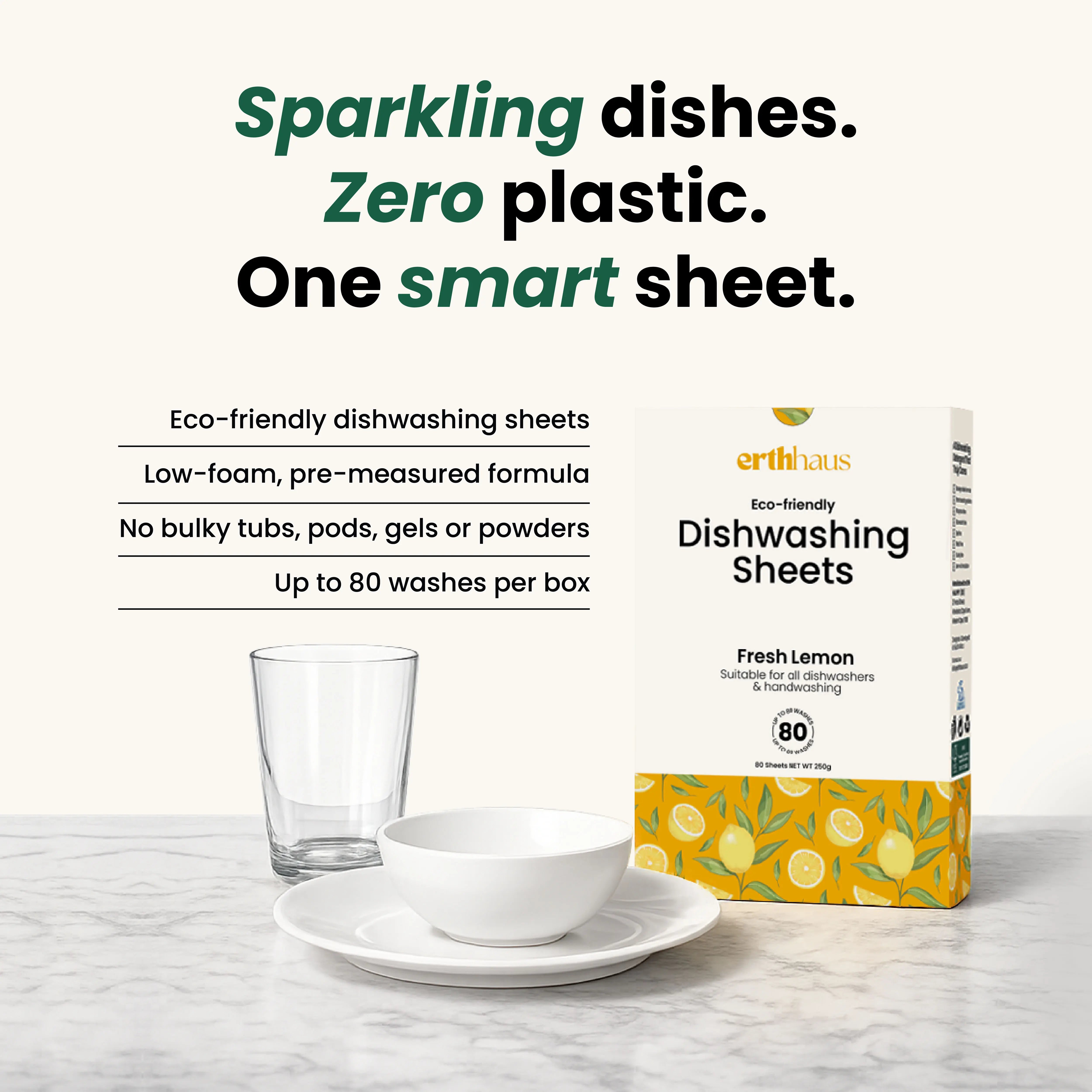 Erthhaus Eco-Friendly Dishwasher Sheets (80 washes)