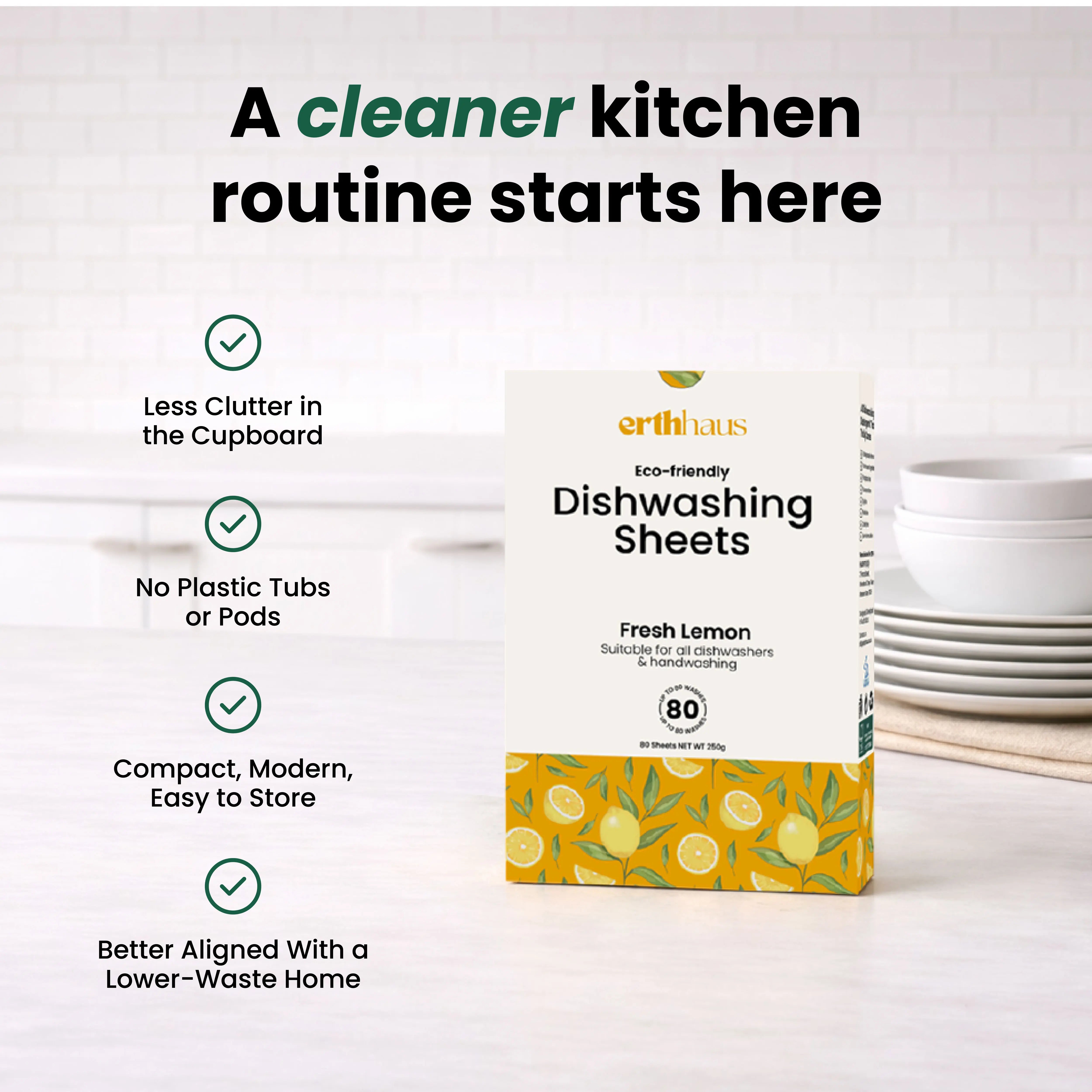 Erthhaus Eco-Friendly Dishwasher Sheets (80 washes)