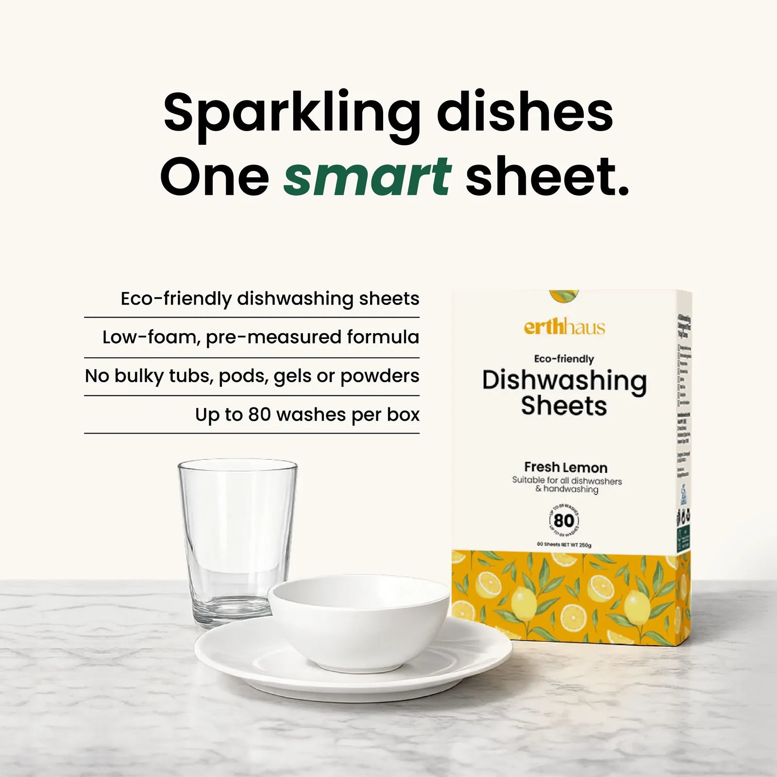Erthhaus Eco-Friendly Dishwasher Sheets (80 washes)